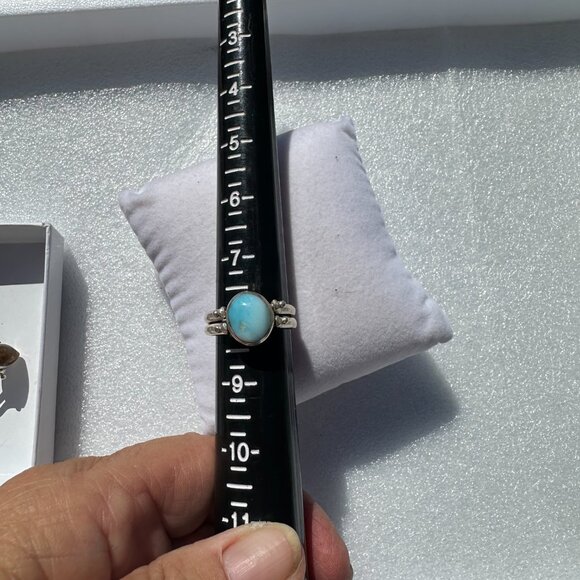 Larimar and Amber 925 FLIP Ring Size 8 - Picture 5 of 8